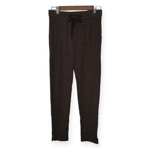 Betabrand Skinny-Leg SoHo Joggers in Gingham Black Size Small Long.